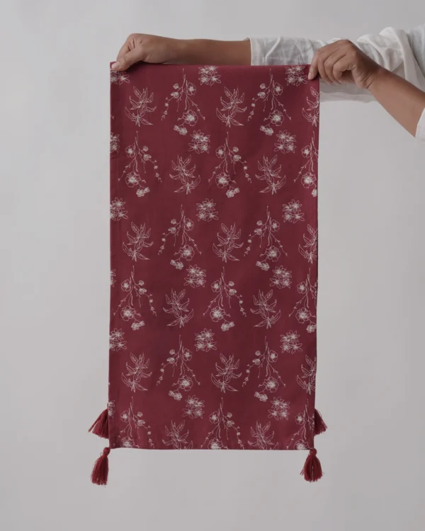 Wildflower Table Runner, Crimson Red