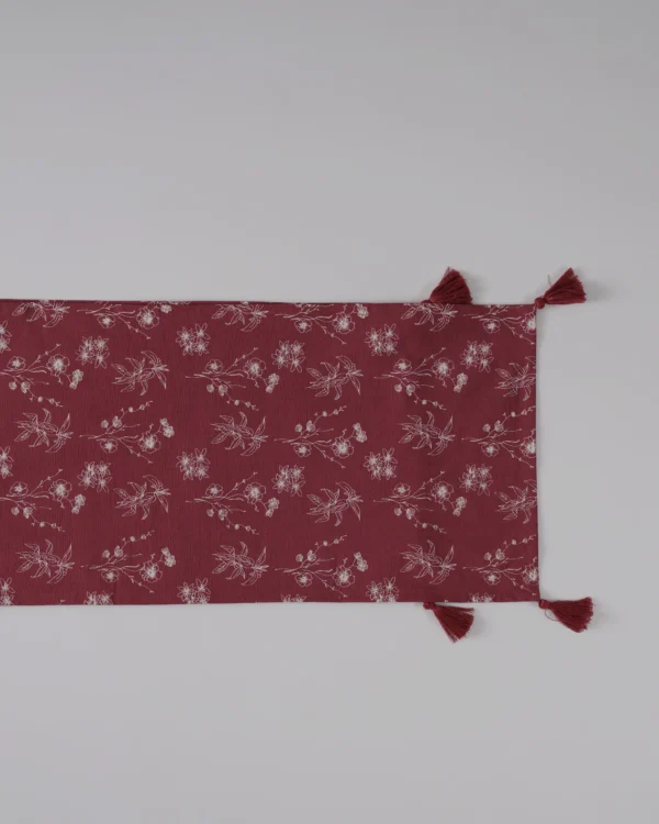 Wildflower Table Runner, Crimson Red - Image 2