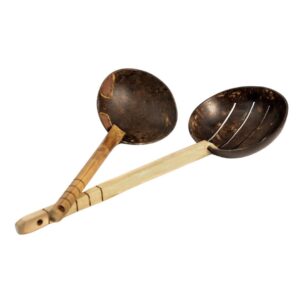 Thenga Coconut Shell Spoon Sets & Wooden Cooking Utensils