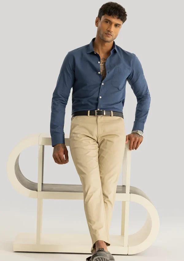 DOCKERS Solid Cotton Straight Fit Men's Casual Wear Chinos