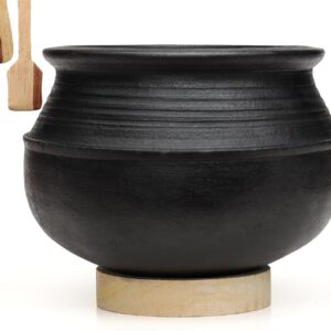 Craftsman Deep Burned Clay Rice Handi/Earthen/Mud/Mitti Pot for Cooking