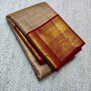 Handloom Silk Saree with Maroon Border