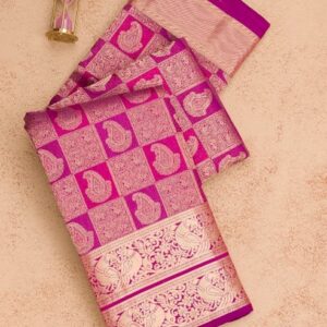 Purple ZariWork Pure Silk Saree