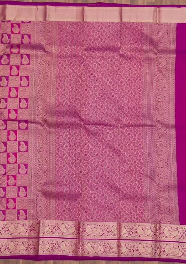 Purple ZariWork Pure Silk Saree - Image 4