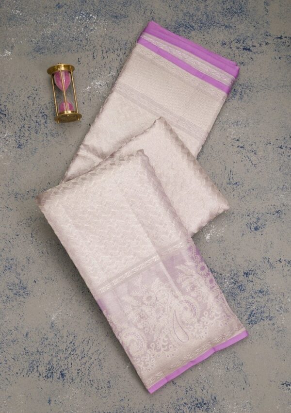  Lavender Zariwork Pure Handloom Silk Saree