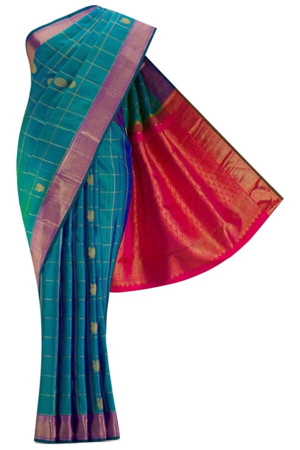 Green Dual Tone Handloom Pure Silk Saree
