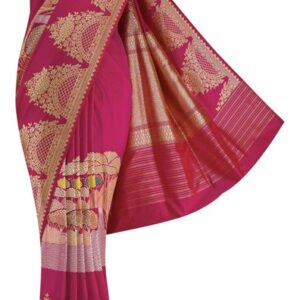 Pink Dual Tone Pure Handloom Silk Saree