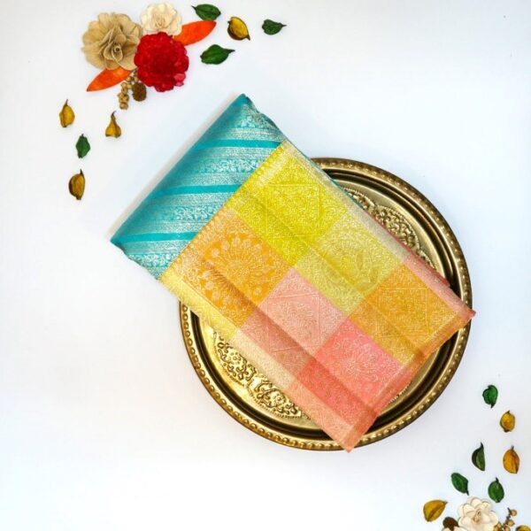 Multicolor Pure Handloom Silk Saree - Image 4