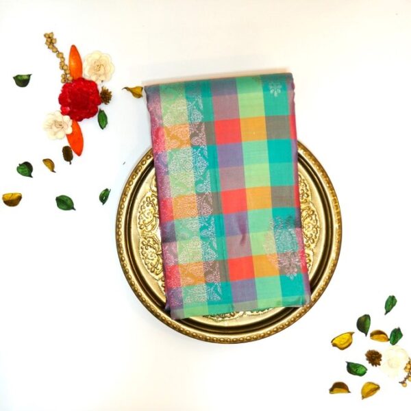 Multicolor Pure Handloom Silk Saree - Image 6
