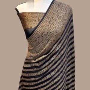 Blue Khaddi Georgette Saree