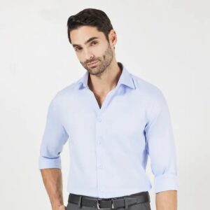 Solid Cotton Slim Fit Men's Formal Shirt
