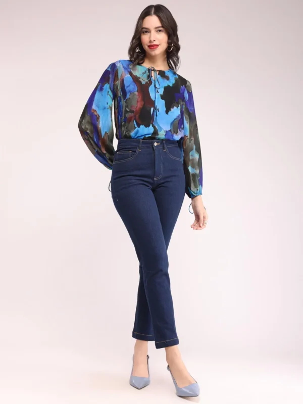 Abstract Print Top - Blue - Image 4