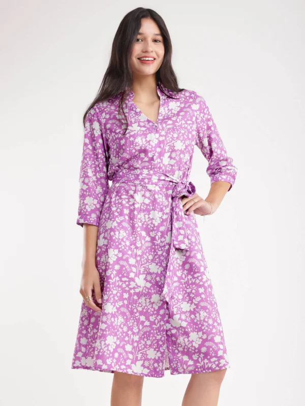 Floral Print Dress - Lilac - Image 5
