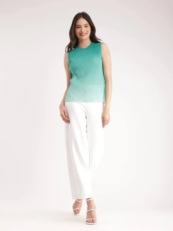 Ombre Knitted Top - Green - Image 3
