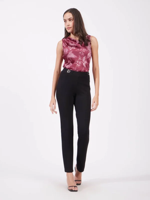 Satin Floral Top - Red And Pink - Image 5