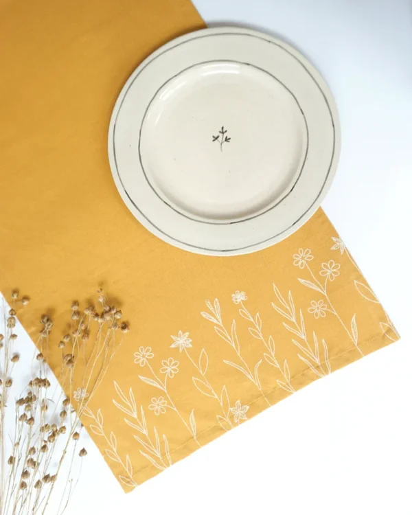 Wildflower Table Runner, Mustard